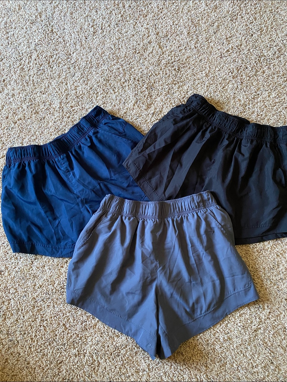 3 Athletic Works Women's Athletic Shorts - Navy, Black, Gray-Blue